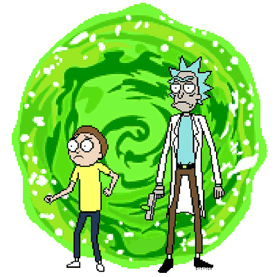 Rick and Morty pixel art by babarbie